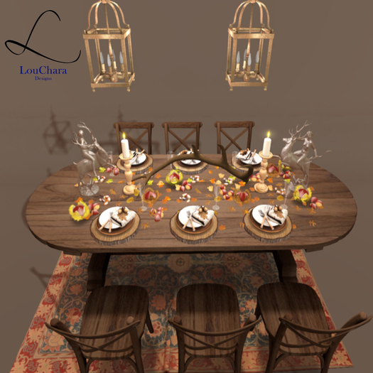 LouChara Artemis Autumnal Dining Table Full Set 