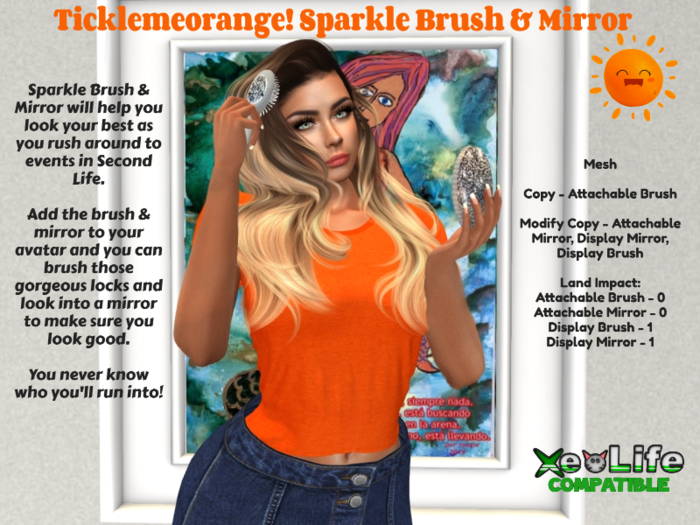 Ticklemeorange! Sparkle Brush & Mirror Set