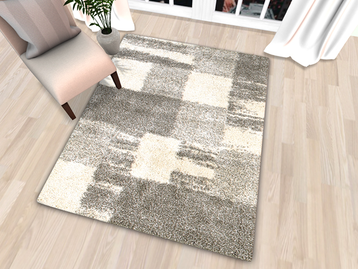  Modern Shag Grey White Area Rug #3 