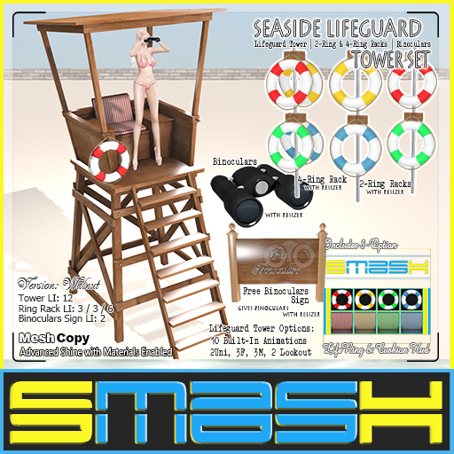 SMASH - Seaside Lifeguard Tower Set (Walnut)