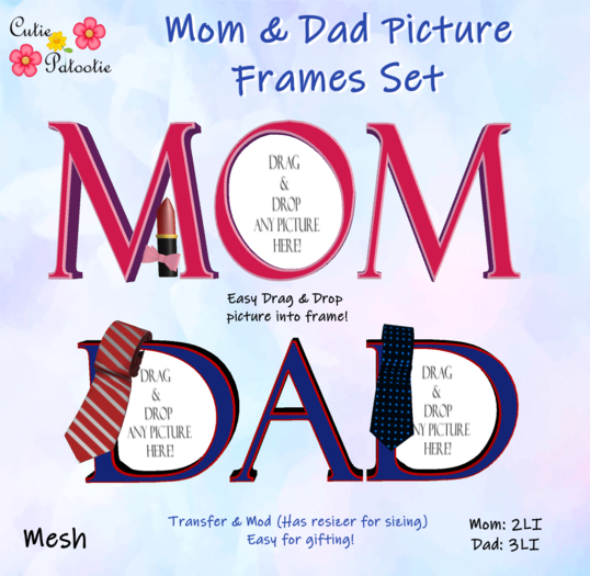 ::CP:: MOM & DAD PICTURE FRAMES (BOXED)