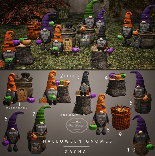 Bee Designs Halloween Gnomes gacha  2 RARE