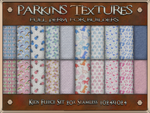 Parkins Textures - Kids Fleece Set - 20x Full Perm Seamless 1024 - Fabric, Cloth, Blanket, Child, Winter, Fluffy, Warm