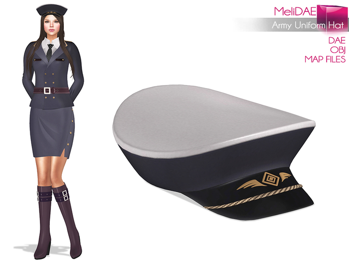 Dae, Obj, FBX, And Texture Files None Rigged Army Uniform Hat