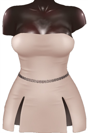 Kaithleen's Posh Strip Dress - Nude