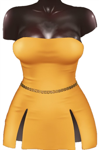 Kaithleen's Posh Strip Dress - Mustard