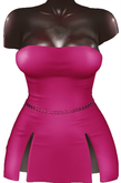 Kaithleen's Posh Strip Dress - Lipstick