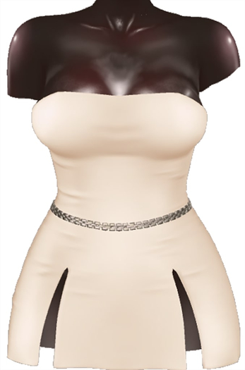 Kaithleen's Posh Strip Dress - Cream