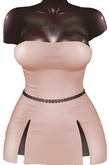 Kaithleen's Posh Strip Dress - Cappuccino