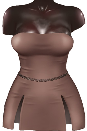 Kaithleen's Posh Strip Dress - Brown