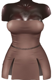 Kaithleen's Posh Strip Dress - Brown