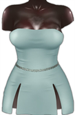 Kaithleen's Posh Strip Dress - Aqua