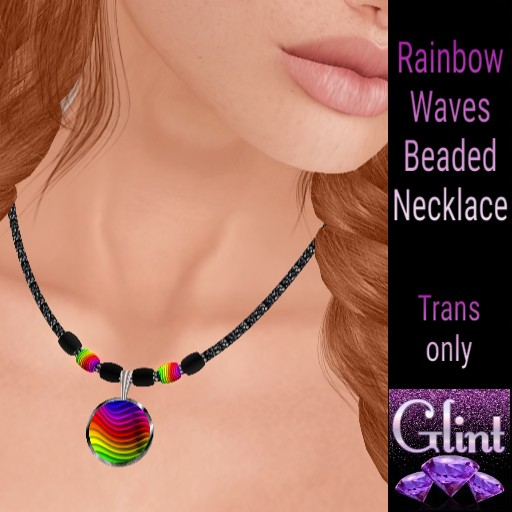 .:Glint:. Rainbow Waves beaded necklace
