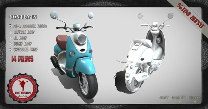 SL-V Scooter Moto Full Permission Efe Design
