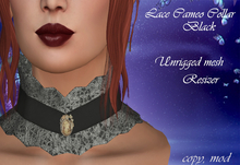 Lace Cameo Collar Black