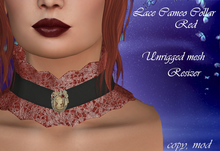 Lace Cameo Collar Red