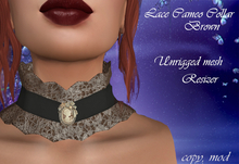 Lace Cameo Collar Brown