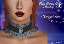 Lace Cameo Collar Smoky Blue