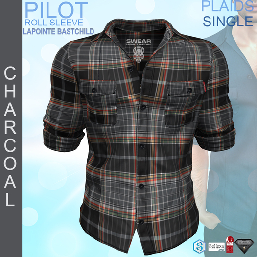 Shirt Pilot Plaid Charcoal  