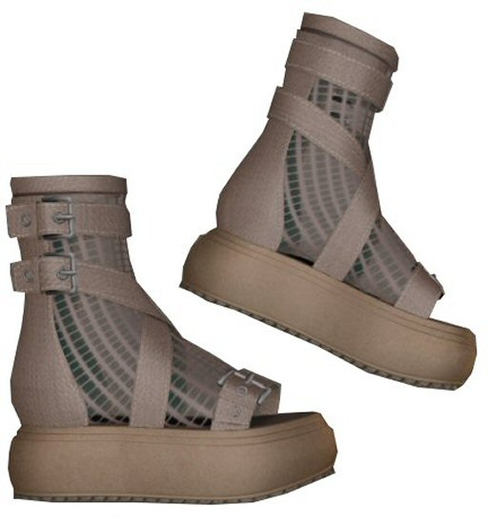 ExtrAZ - Beige Fishnet Sandal
