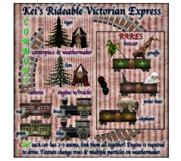 Kei's Rideable Victorian Express (blue engine & tracks)-CBOX