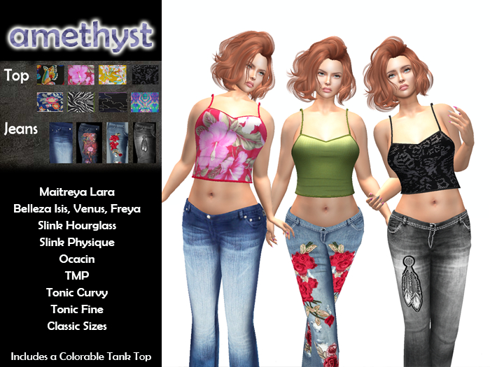 [amethyst] Tank Top and Low Rise Jeans
