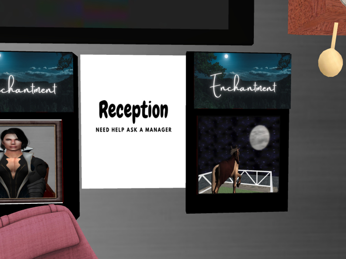 Reception sign