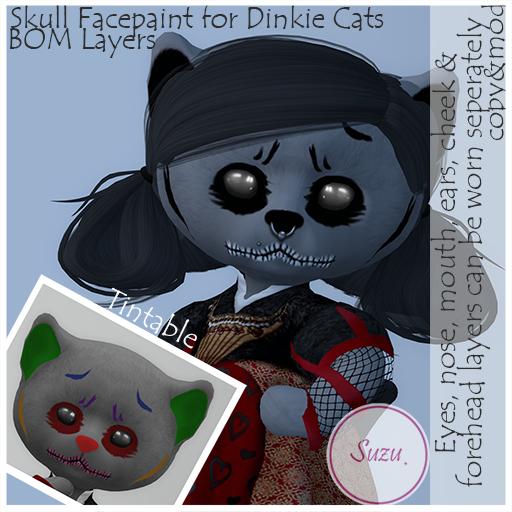 *SZ* Skull Facepaint for Dinkie Cats