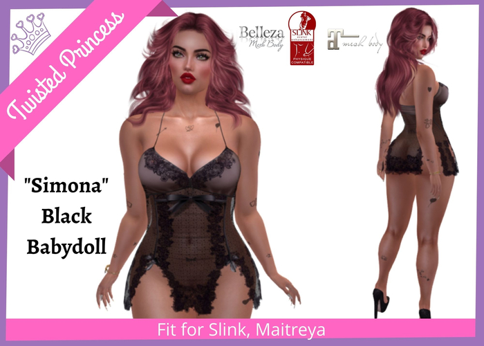 TP- Simona Black Lingerie -packer