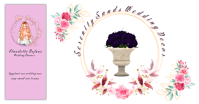 EGG PLANT ROSE  WEDDING URN 2 W 