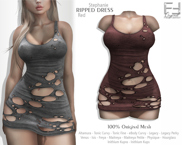 FF Original - Ripped Dress Stephanie - RED