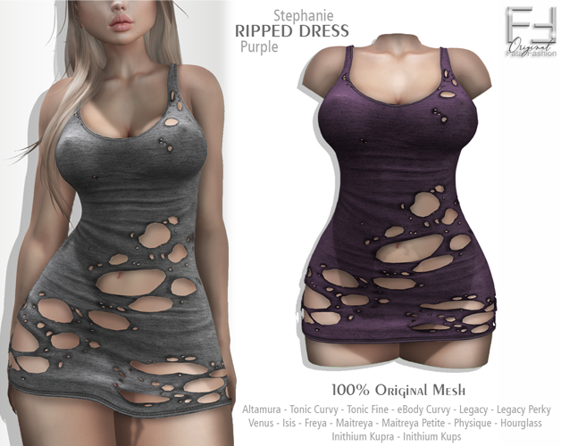 FF Original - Ripped Dress Stephanie - PURPLE