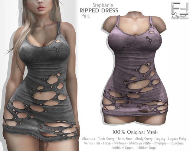FF Original - Ripped Dress Stephanie - PINK
