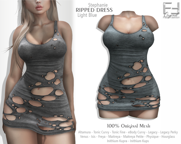 FF Original - Ripped Dress Stephanie - LIGHT BLUE