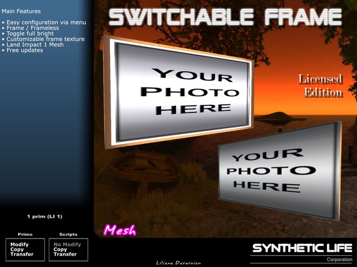 Second Life Marketplace - [LD] Switchable Frame (Licensed Edition)