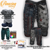 AmAzInG CrEaTiOnS Men Shorts Jean With Open Belt Rock Gothic  3