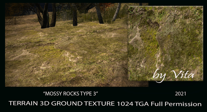 Vita 3D Ground Texture - MOSSY ROCKS TYPE 3 2021