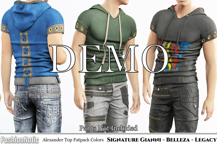 Demo Alexander Male Top Fatpack - Signature Gianni, Belleza Jake , Legacy - FashionNatic 