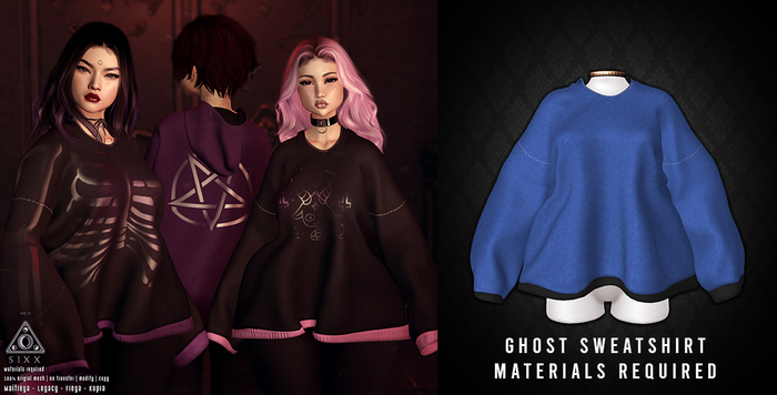 - sixx - Ghost Sweatshirt - Blue