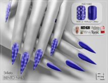 FF Original - Nail Bento Stilleto Glitter - DARK BLUE