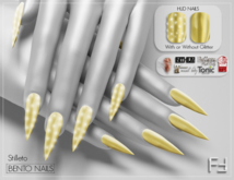 FF Original - Nail Bento Stilleto Glitter - LIGHT GOLD