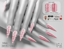 FF Original - Nail Bento Stilleto Glitter - LIGHT PINK