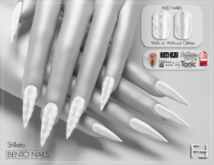 FF Original - Nail Bento Stilleto Glitter - WHITE