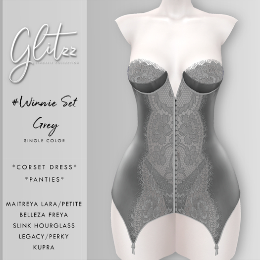 [Glitzz] Winnie Set - Grey