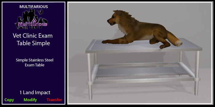 *M* Vet Clinic Exam Table Simple [wear to unpacl]