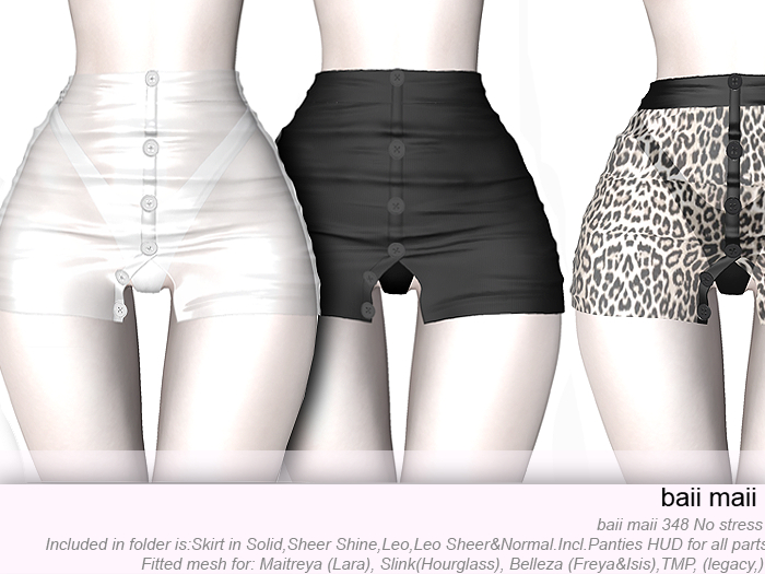  baii maii 348 No stress wHUD Panties Skirt Mesh Maitreya Slink Belleza Legacy Womans Apparel Clothes Lingerie Suit