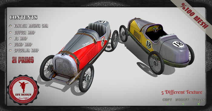 Vintage Racing Car Full Permission Efe Design