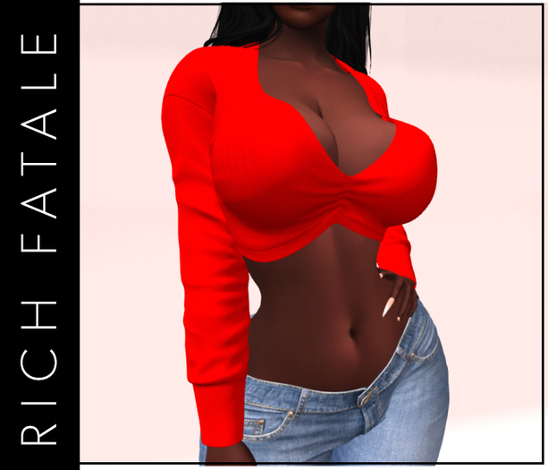 $RICH FATALE - CROPPED SWEATER - ROUGE