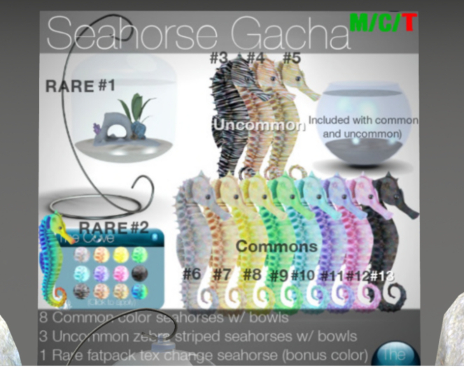 *The Cove* Seahorse Gacha COMMON #8 (Rez to unpack)