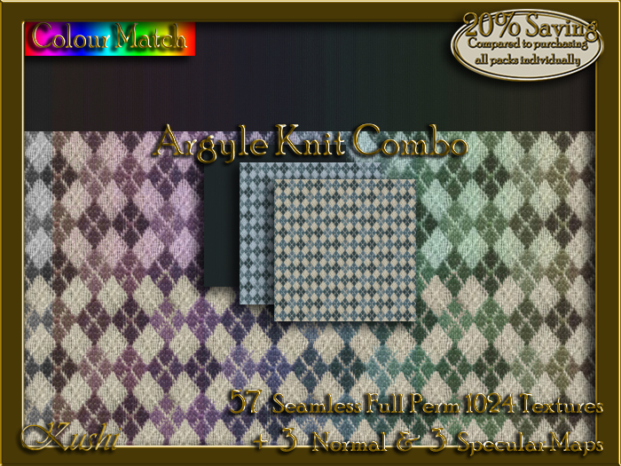 Argyle Knit Combo Seamless Texture Set